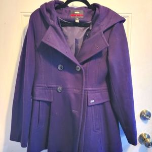 MISS SIXTY Pea Coat size Large, Eggplant Purple Color,